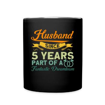 5. Wedding Anniversary Couple Design 5 Years Marriage - Full Colour Mug - black - Front