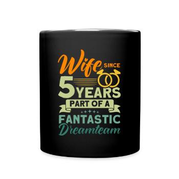 5. Wedding Anniversary Couple Design 5 Years Marriage - Full Colour Mug - black - Front