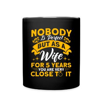 5. Wedding Anniversary Couple Design 5 Years Marriage - Full Colour Mug - black - Front