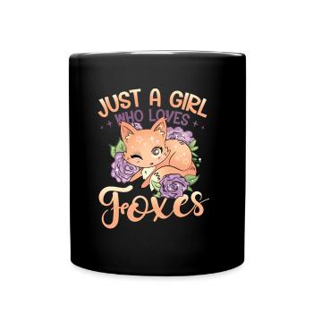 Just a girl who loves foxes - Fox Girls - Full Colour Mug - black - Front