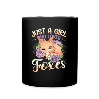 Just a girl who loves foxes - Fox Girls - Full Colour Mug - black - Front