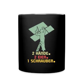 Trockenbauer Trockenbau Trockenbaumonteur - Tasse einfarbig - Schwarz - Vorne