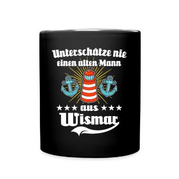 Wismar Ostsee Souvenir - Tasse einfarbig - Schwarz - Vorne