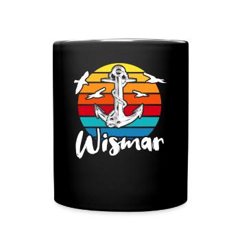 Wismar Ostsee Souvenir - Tasse einfarbig - Schwarz - Vorne