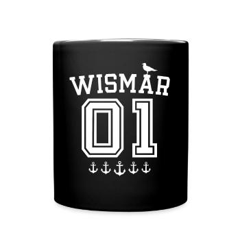 Wismar Ostsee Souvenir - Tasse einfarbig - Schwarz - Vorne