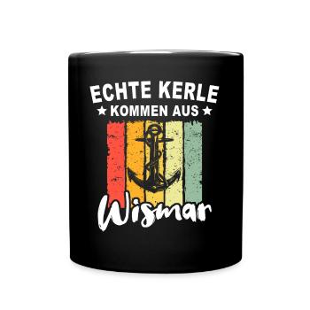 Wismar Ostsee Souvenir - Tasse einfarbig - Schwarz - Vorne