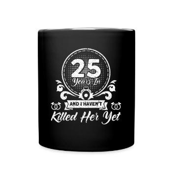 25th Wedding Anniversary Couple Design 25 Years of Marriage - Full Colour Mug - black - Front
