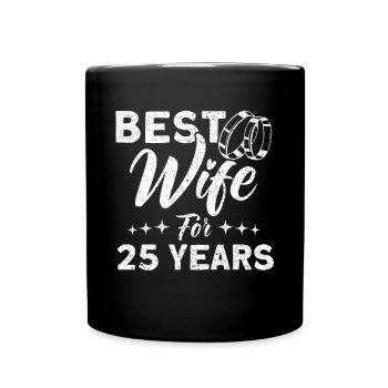 25th Wedding Anniversary Couple Design 25 Years of Marriage - Full Colour Mug - black - Front