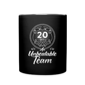 20th Wedding Anniversary Couple Design 20 Years of Marriage - Full Colour Mug - black - Front