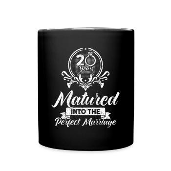 20th Wedding Anniversary Couple Design 20 Years of Marriage - Full Colour Mug - black - Front