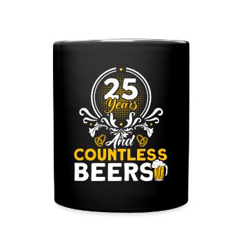 25th Wedding Anniversary Couple Design 25 Years of Marriage - Full Colour Mug - black - Front