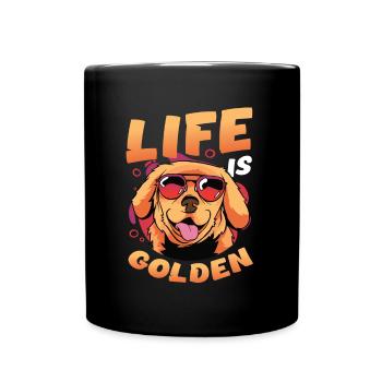 Life is golden - Golden Retriever - Full Colour Mug - black - Front