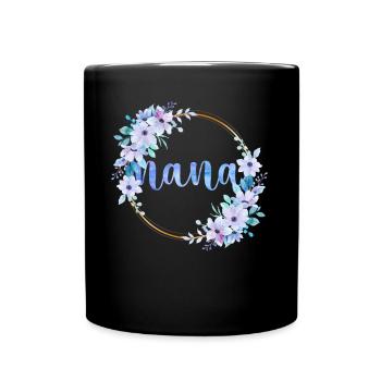 Nana Flowers Cute Gardening Grandma - Full Colour Mug - black - Front