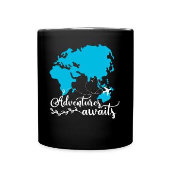 Travel Adventure Travelers Airplanes Travel - Full Colour Mug - black - Front