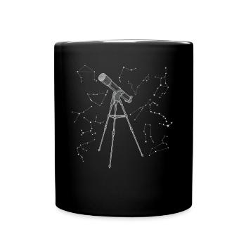 Telescope Stars Space Lovers Astronomer - Full Colour Mug - black - Front