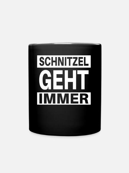 Schnitzel geht IMMER! - Tasse einfarbig - Schwarz