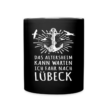 Lübeck - Tasse einfarbig - Schwarz - Vorne
