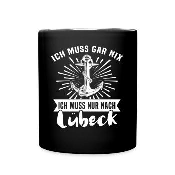 Lübeck - Tasse einfarbig - Schwarz - Vorne