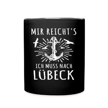 Lübeck - Tasse einfarbig - Schwarz - Vorne
