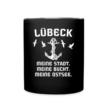 Lübeck - Tasse einfarbig - Schwarz - Vorne