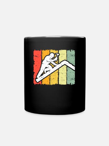 Dachdecker Motiv Dachdecken - Tasse einfarbig - Schwarz