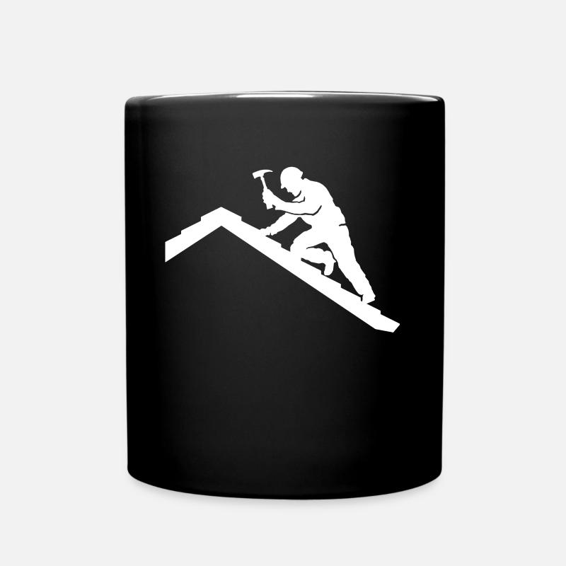 Dachdecker Motiv Dachdecken - Tasse einfarbig - Schwarz