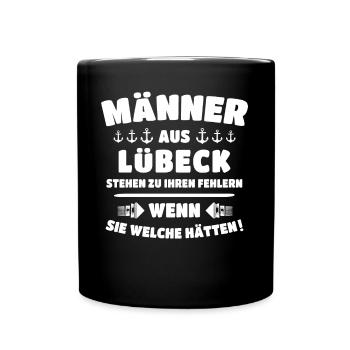 Lübeck Sprüche Hansestadt Luebeck - Tasse einfarbig - Schwarz - Vorne