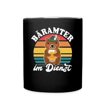Beamter Bär Bier Bären Biersprüche Biertrinker - Tasse einfarbig - Schwarz - Vorne