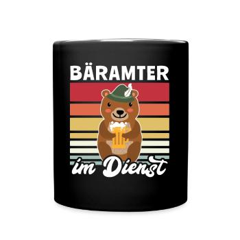 Beamter Bär Bier Biersprüche Biertrinker - Tasse einfarbig - Schwarz - Vorne