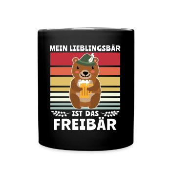 Bier Bierliebhaber Bär Biersprüche Biertrinker - Tasse einfarbig - Schwarz - Vorne