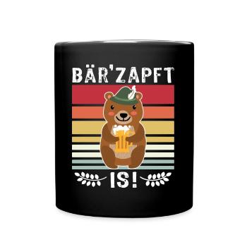 Bier Bierliebhaber Bär Biersprüche Biertrinker - Tasse einfarbig - Schwarz - Vorne