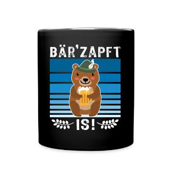 Bier Bierliebhaber Bär Biersprüche Biertrinker - Tasse einfarbig - Schwarz - Vorne
