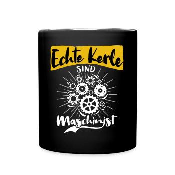 Maschinist Sprüche Maschinenführer - Tasse einfarbig - Schwarz - Vorne