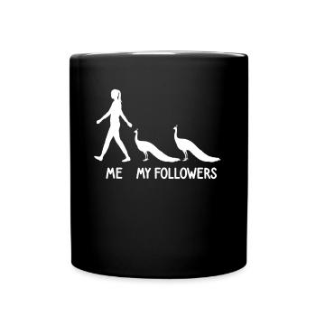 Ich Meine Follower Pfau Züchter Landwirt Vogel - Tasse einfarbig - Schwarz - Vorne