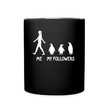 I My Followers Penguin Animal Keeper Zoo Bird - Full Colour Mug - black - Front