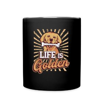 Life is golden - Golden Retriever - Full Colour Mug - black - Front