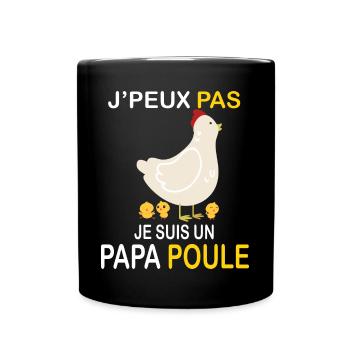 Papa Poule le Meilleur de Tous - Mug uni - noir - Devant