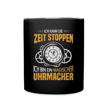 Uhren Werkstatt Zeit Stoppen Uhrmacher Geschenk - Tasse einfarbig - Schwarz - Vorne