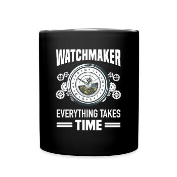 Uhrmacher Zeit Uhrliebhaber Uhren Sammler - Tasse einfarbig - Schwarz - Vorne