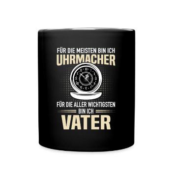 Uhrmacher Vater Geschenk Für Uhren Sammler Papa - Tasse einfarbig - Schwarz - Vorne