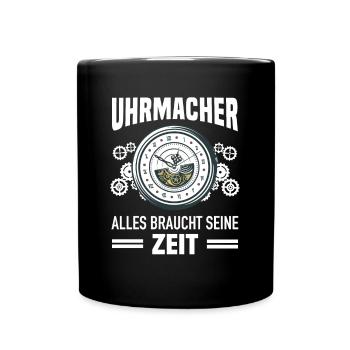 Uhrmacher Uhrmeister Uhren Sammler Geschenk - Tasse einfarbig - Schwarz - Vorne