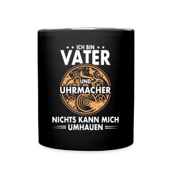 Vater Uhrmacher Zahnräder Uhren Sammler Geschenk - Tasse einfarbig - Schwarz - Vorne