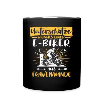 Ebike Travemünde Ebiking Travemünder E-Biker - Tasse einfarbig - Schwarz - Vorne