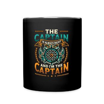 I am the captain I am always right - Full Colour Mug - black - Front