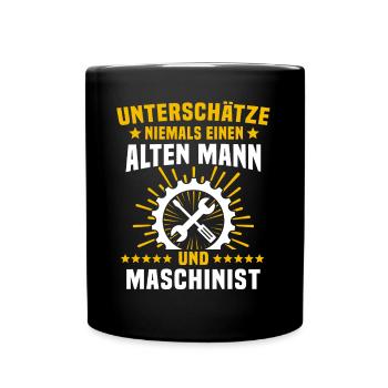 Maschinist Sprüche Maschinisten - Tasse einfarbig - Schwarz - Vorne