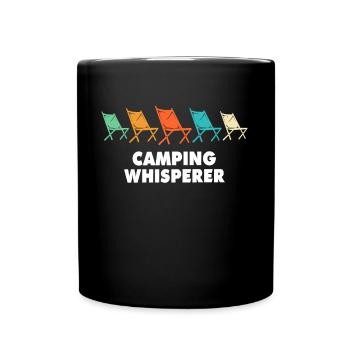 Camping Campingplatz Campen - Tasse einfarbig - Schwarz - Vorne