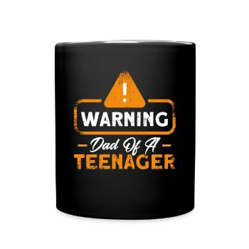 Avertissement Père de la famille d’un adolescent - Mug uni - noir - Devant