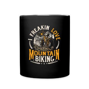 I FREAKIN LOVE Mountain Bike MTB - Full Colour Mug - black - Front