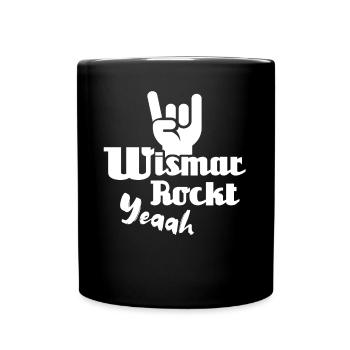 Stadt Wismar Sprüche Wismarer - Tasse einfarbig - Schwarz - Vorne