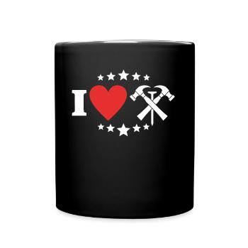 Couvreur Amour J’aime Toiture - Mug uni - noir - Devant